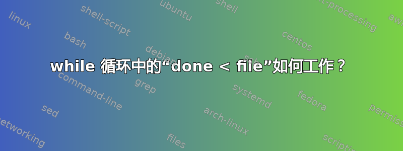 while 循环中的“done < file”如何工作？