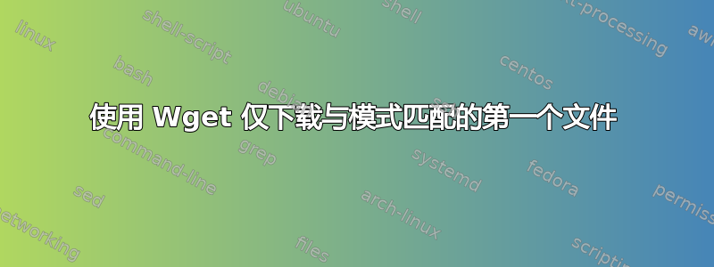 使用 Wget 仅下载与模式匹配的第一个文件