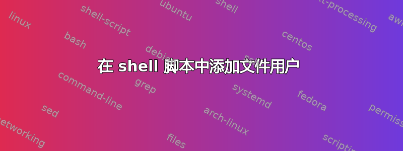 在 shell 脚本中添加文件用户