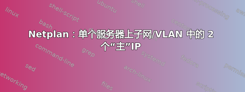 Netplan：单个服务器上子网/VLAN 中的 2 个“主”IP