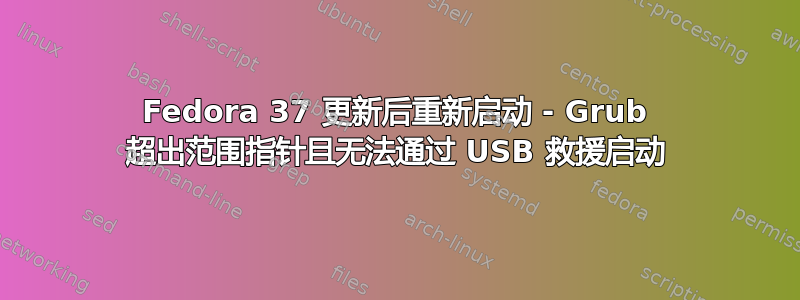 Fedora 37 更新后重新启动 - Grub 超出范围指针且无法通过 USB 救援启动