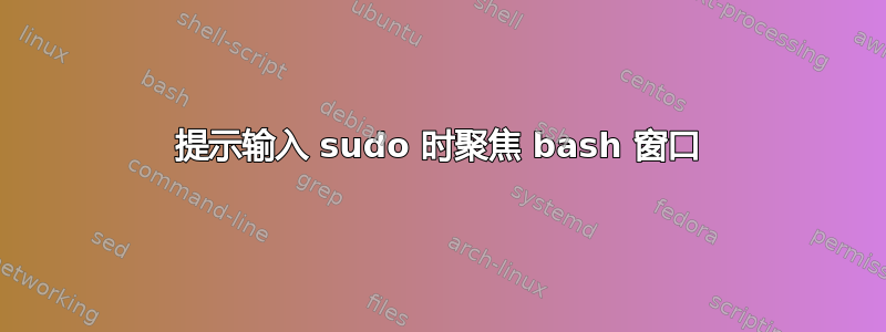 提示输入 sudo 时聚焦 bash 窗口