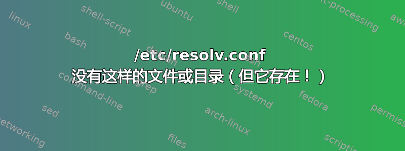 /etc/resolv.conf 没有这样的文件或目录（但它存在！）