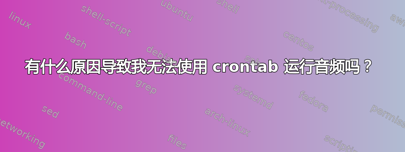 有什么原因导致我无法使用 crontab 运行音频吗？