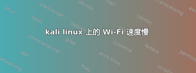 kali linux 上的 Wi-Fi 速度慢