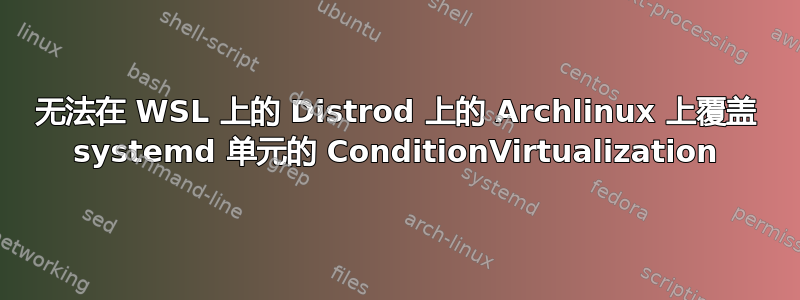 无法在 WSL 上的 Distrod 上的 Archlinux 上覆盖 systemd 单元的 ConditionVirtualization