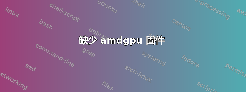 缺少 amdgpu 固件