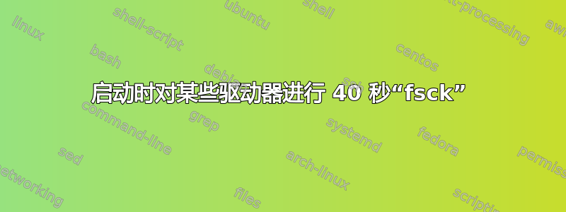 启动时对某些驱动器进行 40 秒“fsck”