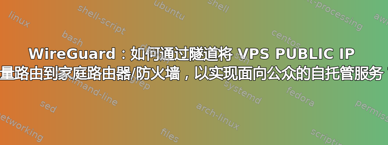 WireGuard：如何通过隧道将 VPS PUBLIC IP 流量路由到家庭路由器/防火墙，以实现面向公众的自托管服务？