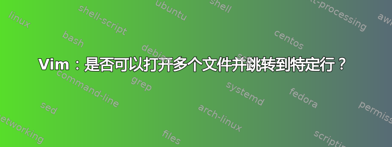 Vim：是否可以打开多个文件并跳转到特定行？