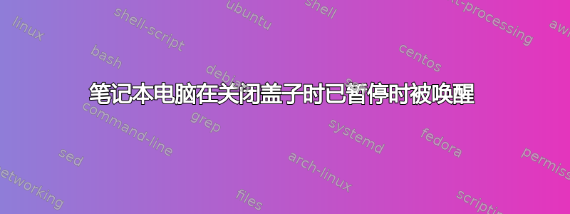 笔记本电脑在关闭盖子时已暂停时被唤醒