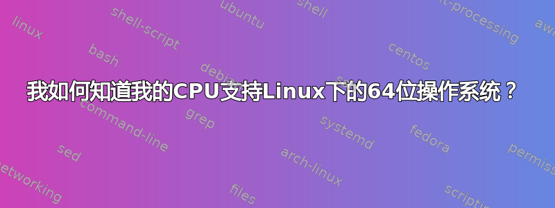 我如何知道我的CPU支持Linux下的64位操作系统？