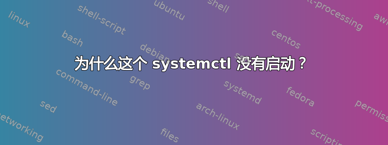 为什么这个 systemctl 没有启动？