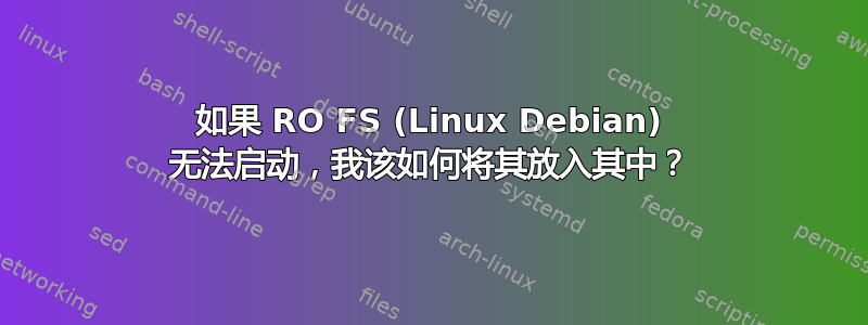 如果 RO FS (Linux Debian) 无法启动，我该如何将其放入其中？