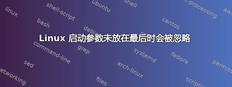 Linux 启动参数未放在最后时会被忽略