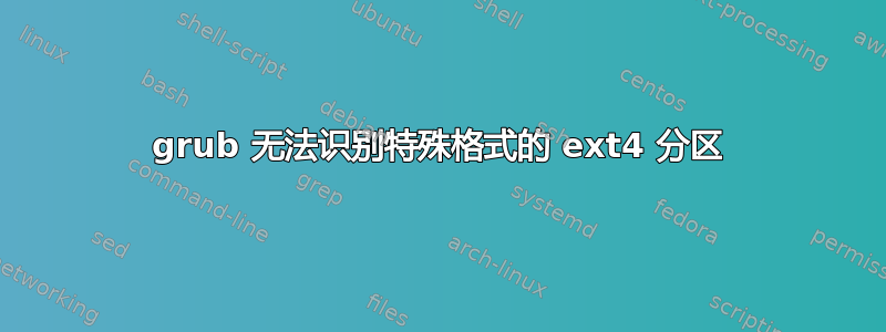 grub 无法识别特殊格式的 ext4 分区