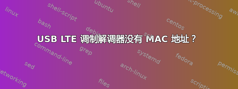 USB LTE 调制解调器没有 MAC 地址？