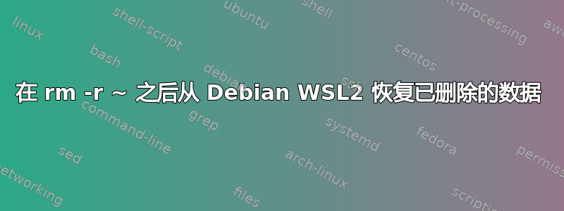 在 rm -r ~ 之后从 Debian WSL2 恢复已删除的数据