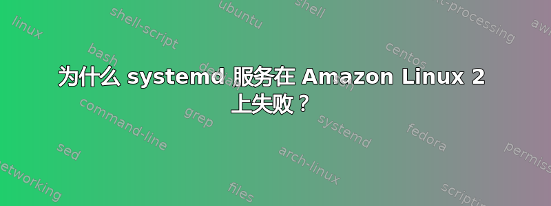 为什么 systemd 服务在 Amazon Linux 2 上失败？