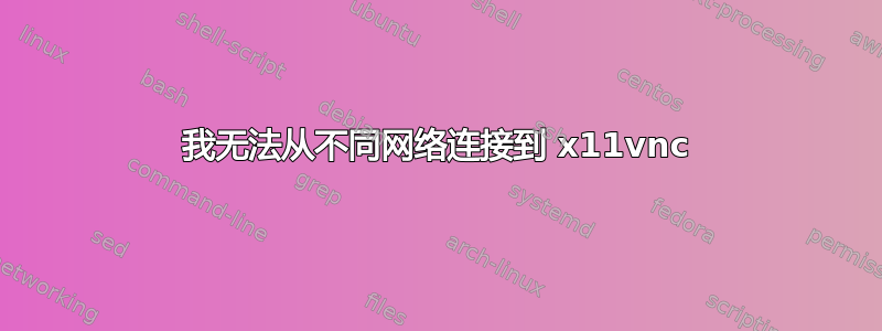 我无法从不同网络连接到 x11vnc