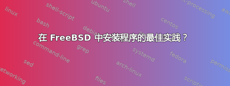 在 FreeBSD 中安装程序的最佳实践？