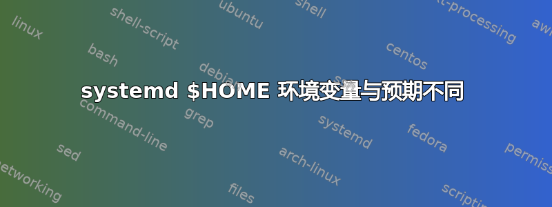 systemd $HOME 环境变量与预期不同