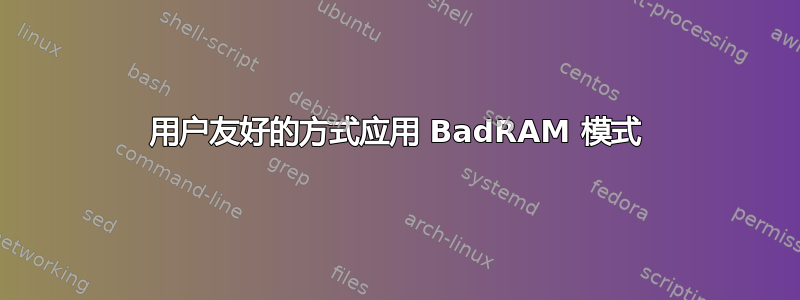 用户友好的方式应用 BadRAM 模式