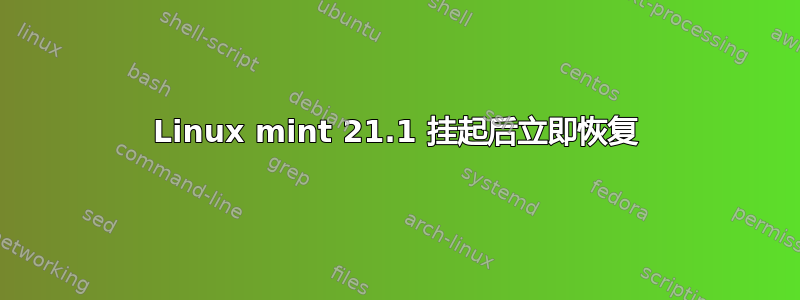 Linux mint 21.1 挂起后立即恢复