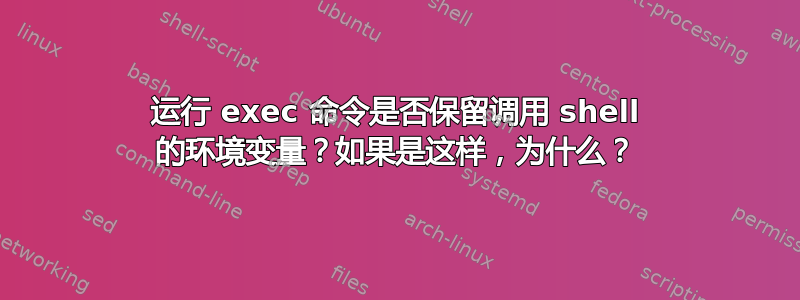 运行 exec 命令是否保留调用 shell 的环境变量？如果是这样，为什么？