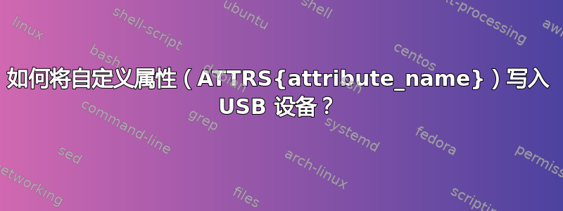 如何将自定义属性（ATTRS{attribute_name}）写入 USB 设备？