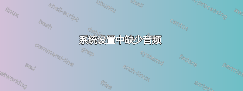 系统设置中缺少音频