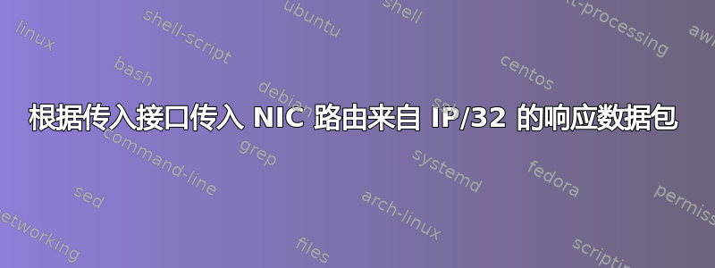 根据传入接口传入 NIC 路由来自 IP/32 的响应数据包