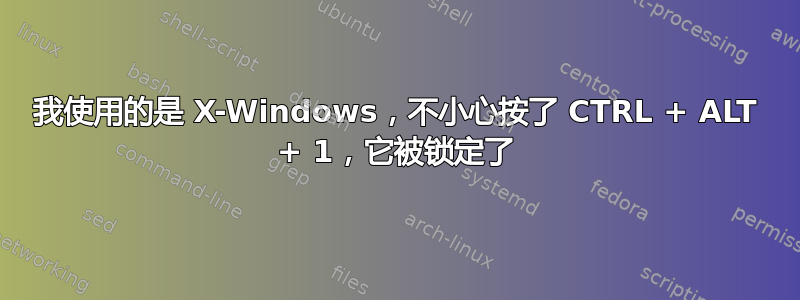 我使用的是 X-Windows，不小心按了 CTRL + ALT + 1，它被锁定了