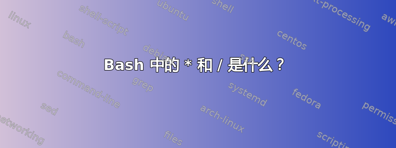 Bash 中的 * 和 / 是什么？