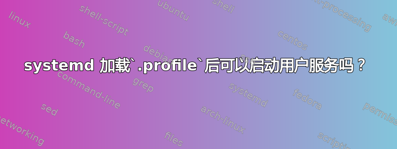 systemd 加载`.profile`后可以启动用户服务吗？