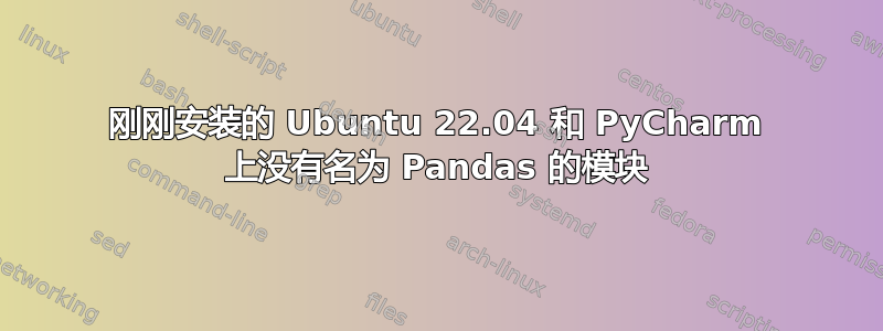 刚刚安装的 Ubuntu 22.04 和 PyCharm 上没有名为 Pandas 的模块