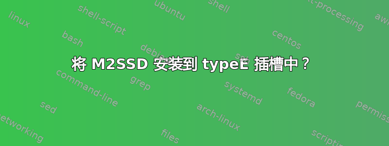 将 M2SSD 安装到 typeE 插槽中？