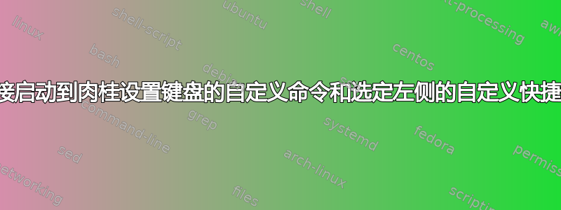 直接启动到肉桂设置键盘的自定义命令和选定左侧的自定义快捷键