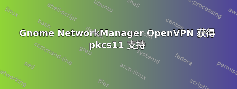 Gnome NetworkManager OpenVPN 获得 pkcs11 支持