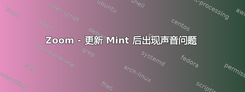 Zoom - 更新 Mint 后出现声音问题