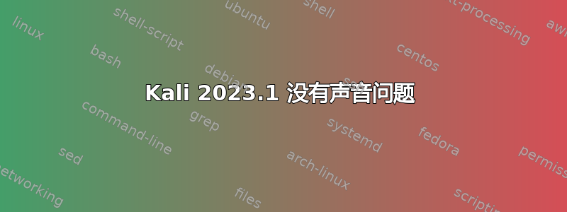 Kali 2023.1 没有声音问题