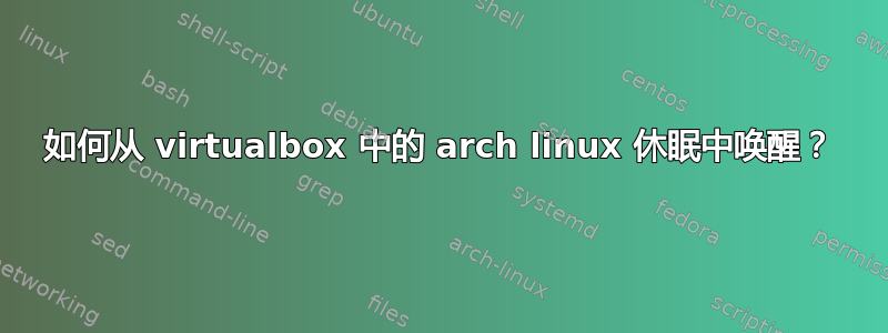 如何从 virtualbox 中的 arch linux 休眠中唤醒？