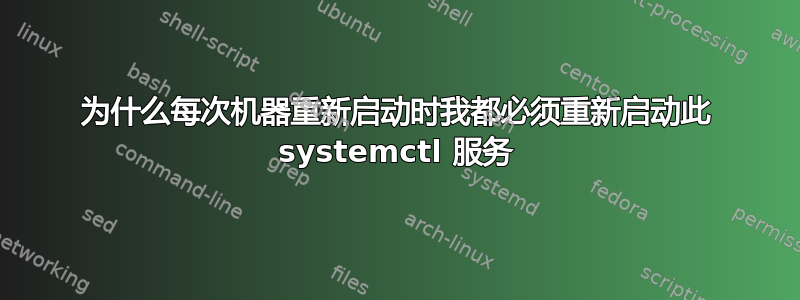 为什么每次机器重新启动时我都必须重新启动此 systemctl 服务