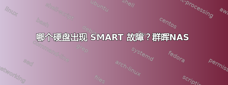 哪个硬盘出现 SMART 故障？群晖NAS