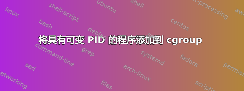 将具有可变 PID 的程序添加到 cgroup