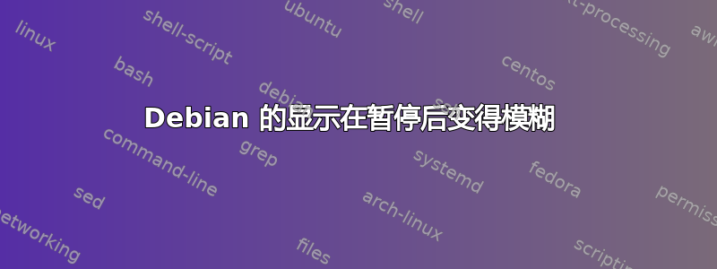 Debian 的显示在暂停后变得模糊 