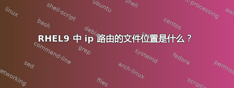 RHEL9 中 ip 路由的文件位置是什么？