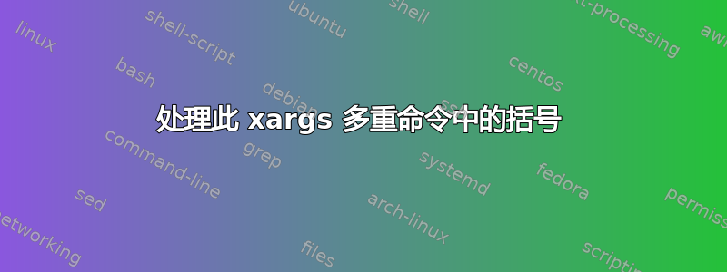 处理此 xargs 多重命令中的括号