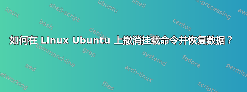 如何在 Linux Ubuntu 上撤消挂载命令并恢复数据？