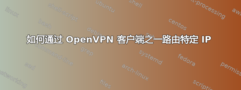 如何通过 OpenVPN 客户端之一路由特定 IP